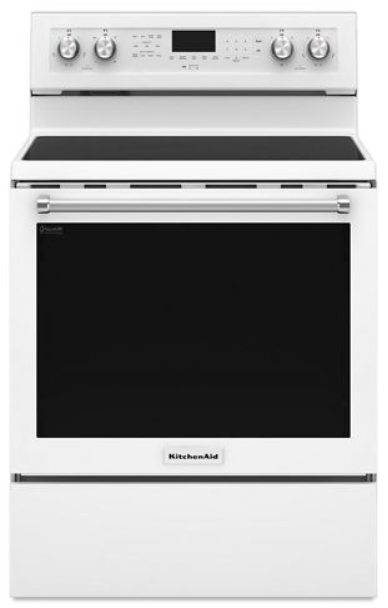 KitchenAid® 30" White Freestanding Electric Range 0