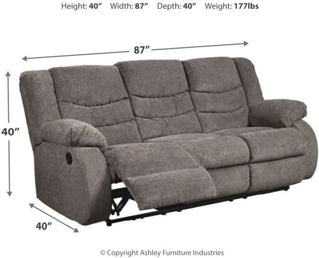 Signature Design by Ashley® Tulen Gray Reclining Sofa 3