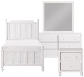 Mazin Furniture Wellsummer 4 Piece White Twin Bedroom Set