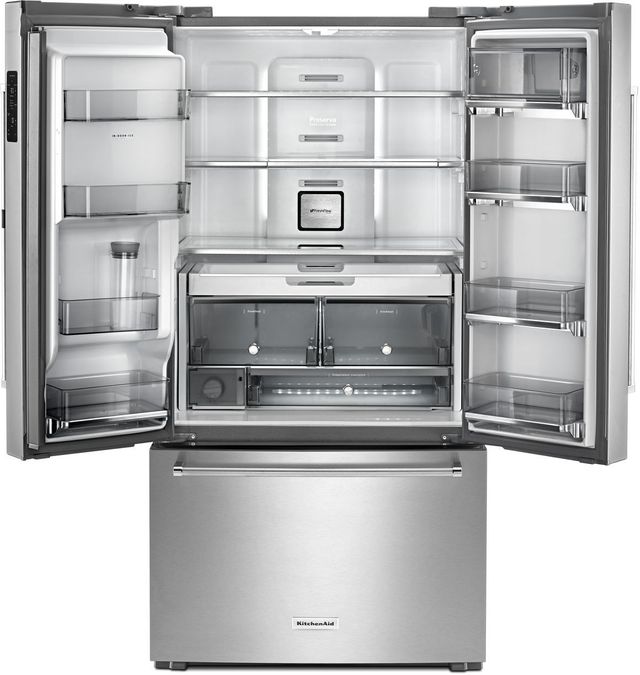 KitchenAid® 23.76 Cu. Ft. Stainless Steel Counter Depth French Door Refrigerator-1