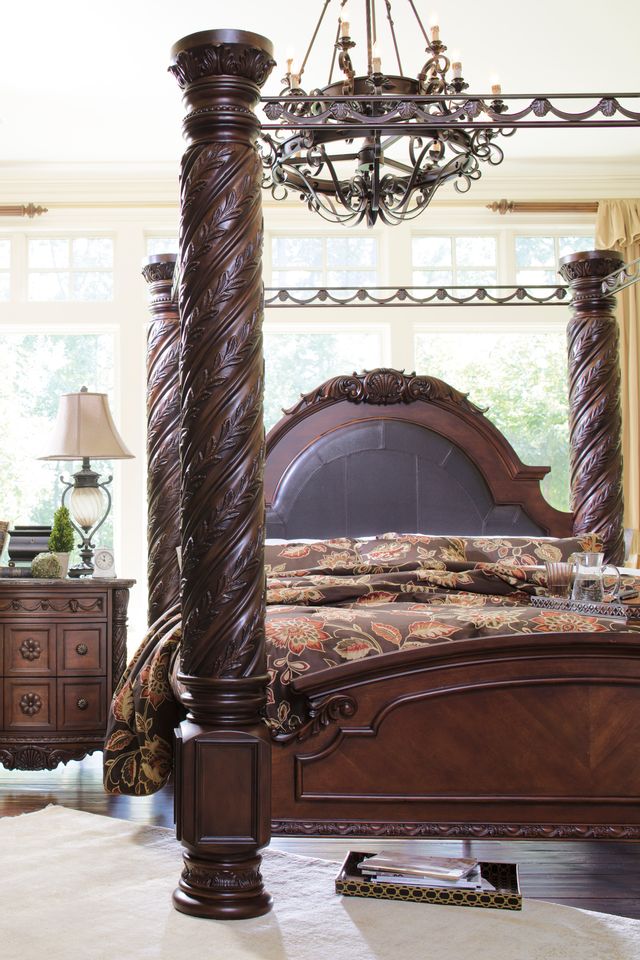 Millennium® by Ashley North Shore Dark Brown King Poster Bed with Canopy 2
