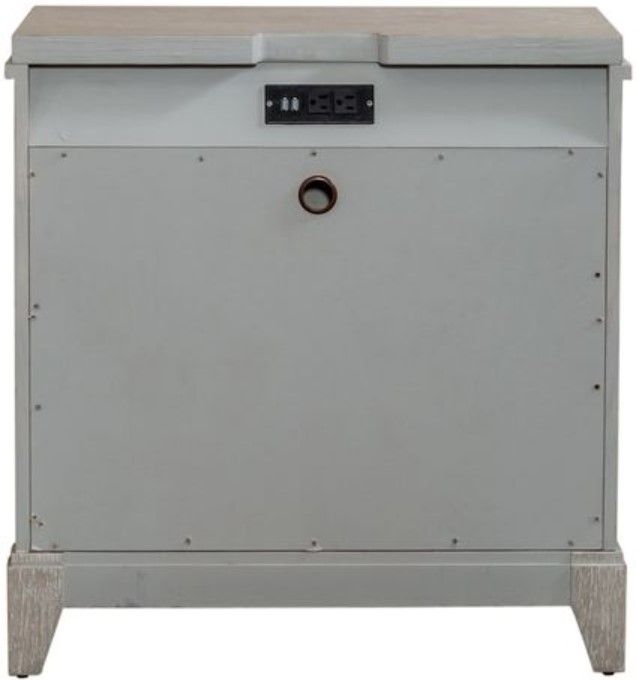 Liberty Belmar Washed Taupe/Silver Champagne Nightstand-3