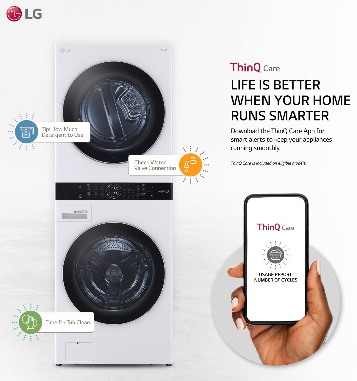 lg stack washer and dryer balance