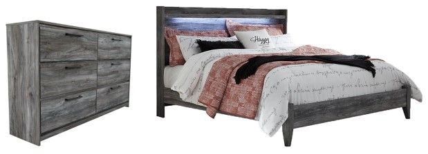 Signature Design by Ashley® Baystorm 2-Piece Gray King Panel Bed Set