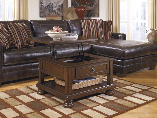 Signature Design by Ashley® Porter Rustic Brown Lift Top Coffee Table 11