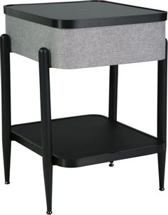 Signature Design by Ashley® Jorvalee Gray/Black Wireless Speaker Accent Table with Wireless Chargining