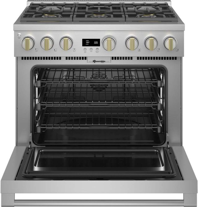 Monogram® Statement Collection 36" Stainless Steel Pro Style Dual Fuel Range 6