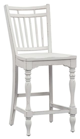 Liberty Furniture Magnolia Manor Antique White Spindle Back Counter Chair