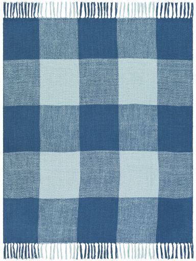 Surya Bufflonne Bright Blue 50"x60" Throw Blanket-0