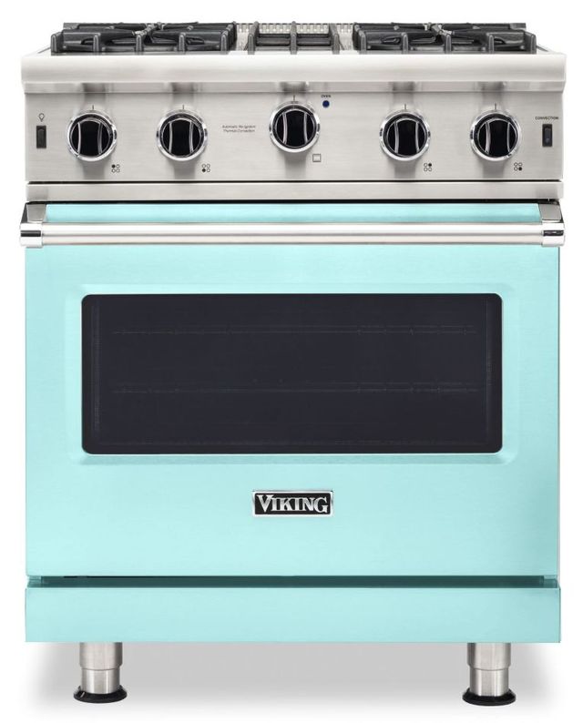 Viking® 5 Series 30" Bywater Blue Pro Style Natural Gas Range