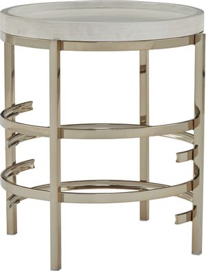 Signature Design by Ashley® Montiflyn White/Gold Round End Table