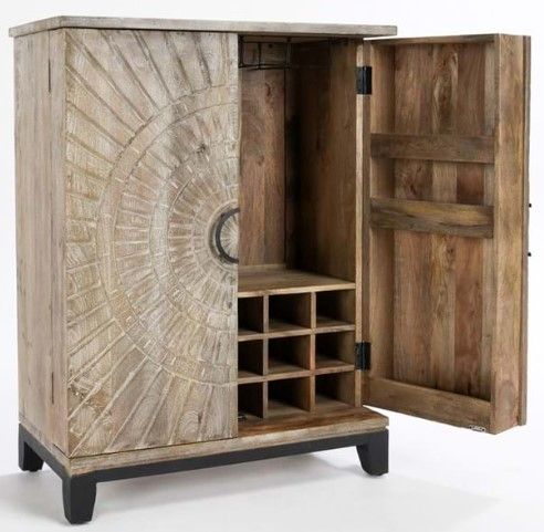 Classic Home Vivienne Taupe Bar Cabinet 2