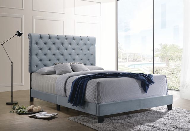 Coaster® Warner Slate Blue Queen Upholstered Bed 3
