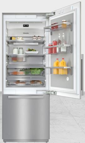 Miele MasterCool™ 16.0 Cu. Ft. Stainless Steel Counter Depth Bottom Freezer Refrigerator 1