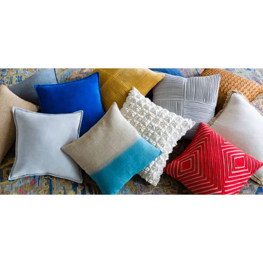 Surya Cotton Velvet Dark Blue 18"x18" Pillow Shell with Polyester Insert-2
