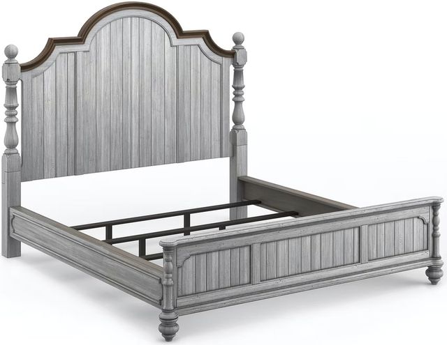 Flexsteel® Plymouth® Distressed Graywash King Panel Bed 1