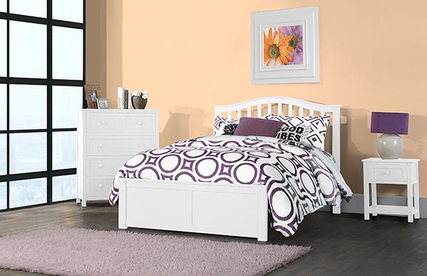 Hillsdale Furniture Schoolhouse Finley White Full Youth Arch Spindle Platform Bed-2