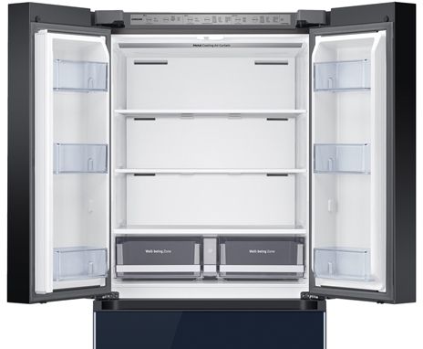 Samsung 17.3 Cu. Ft. White-Navy Glass Smart Kimchi & Specialty French Door Refrigerator 8