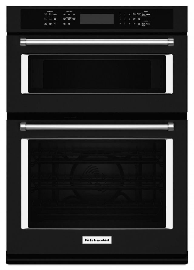 KitchenAid® 27" Black Electric Oven/Microwave Combo Built In