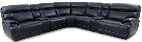 Parker House® Forum 7-Piece Blueberry Power Reclining Sectional Sofa
