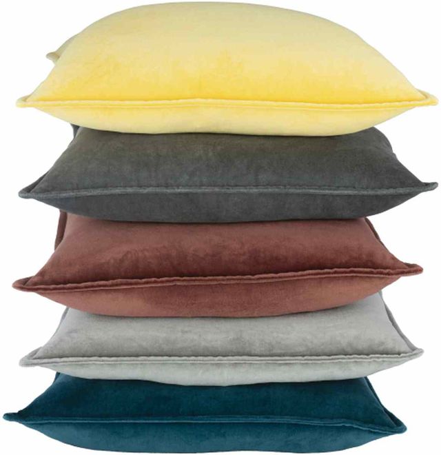 Surya Cotton Velvet Rust 18"x18" Pillow Shell with Polyester Insert-2