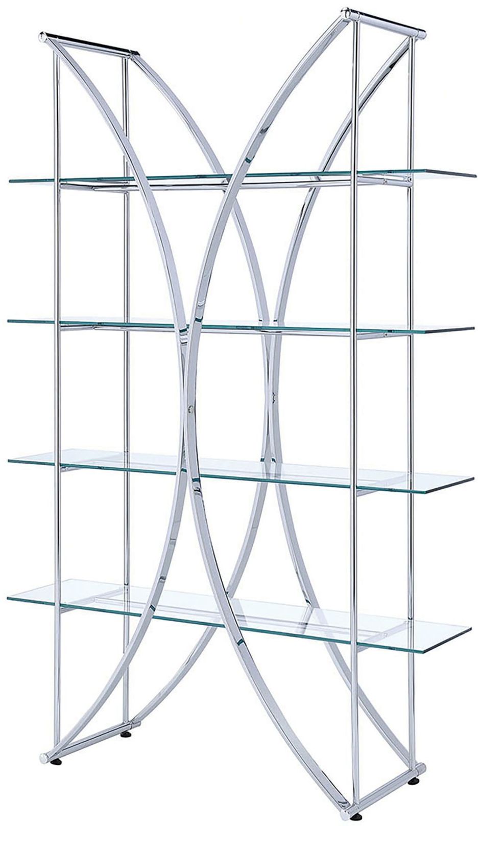 Coaster® Chrome And Clear 4-Tier Bookcase