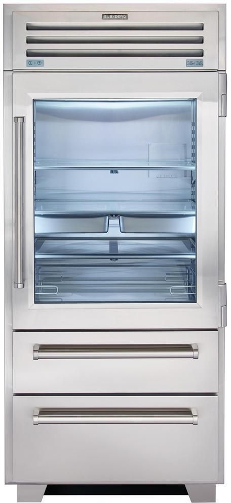 Sub-Zero® PRO Series 22.7 Cu. Ft. Stainless Steel Frame Bottom Freezer Refrigerator