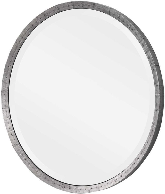 Uttermost® by John Kowalski Bartow Silver Industrial Round Mirror-1