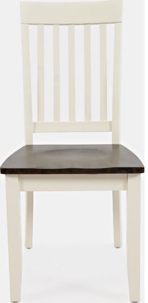 Jofran Inc. Decatur Lane 2-Piece White/Autumn Brown Slatback Chair