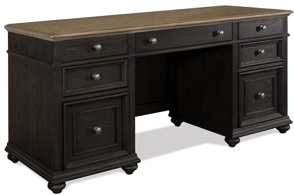 Riverside Furniture Regency Antique Oak/Matte Black Credenza Desk-0