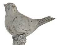 Crestview Collection Birdsong Tree Branch Rustic White & Grey Finial-1