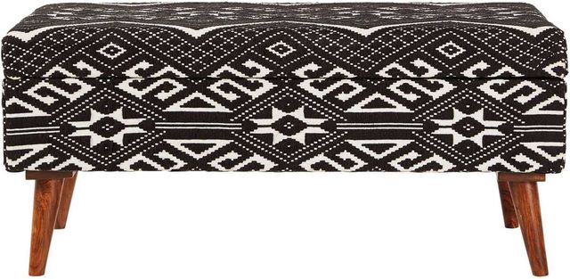 Coaster® Black/White Upholstered Storage Bench-0