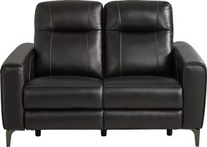 Parkside Heights Black Cherry Leather Stationary Loveseat