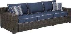 Signature Design by Ashley® Grasson Lane Brown/Blue Sofa with Cushion