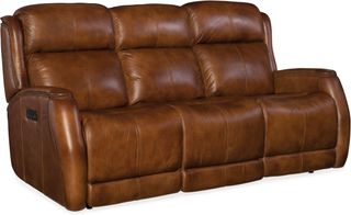 Hooker® Furniture SS Brown Emerson All Leather Power Recliner Sofa w/ Power Headrest