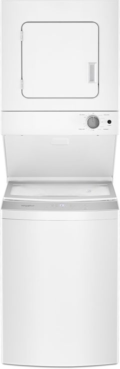 Whirlpool® 1.6 Cu. Ft. Washer, 3.4 Cu. Ft. Dryer White Electric Stacked Laundry