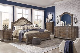 Signature Design by Ashley® Charmond 4 Piece Brown King Bedroom Set