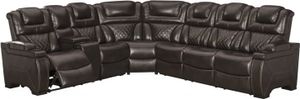 Signature Design by Ashley® Warnerton 3-Piece Chocolate Power Reclining Sectional 