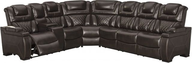 Signature Design by Ashley® Warnerton 3-Piece Chocolate Power Reclining Sectional 