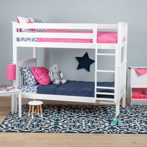 M3 Furniture White Twin/Twin Bunk Bed