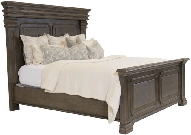 Elements International Kings Court Grey King Panel Bed | Bob Mills ...