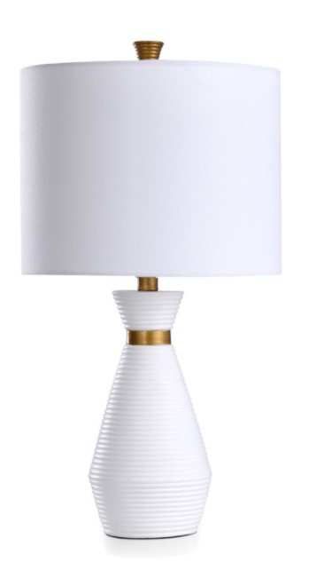 Stylecraft Poly Brown/White Table Lamp