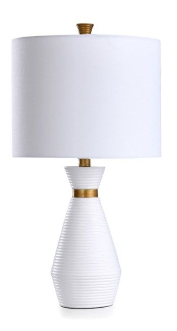Stylecraft Poly Brown/White Table Lamp-0