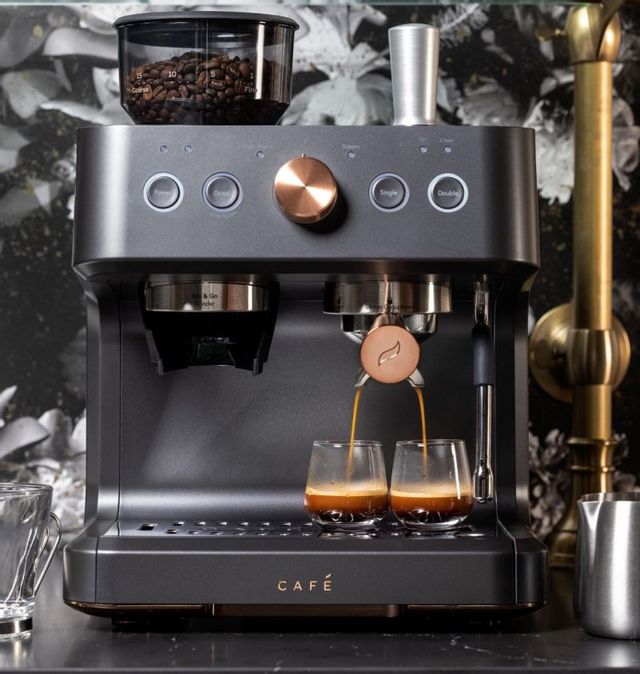GE Cafe Matte Black Bellissimo Semi-Automatic Espresso Machine +