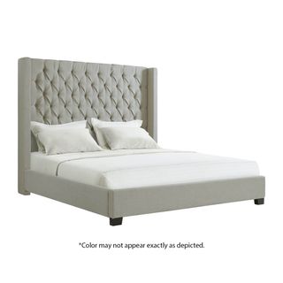 Elements International Morrow Taupe King Upholstered Bed