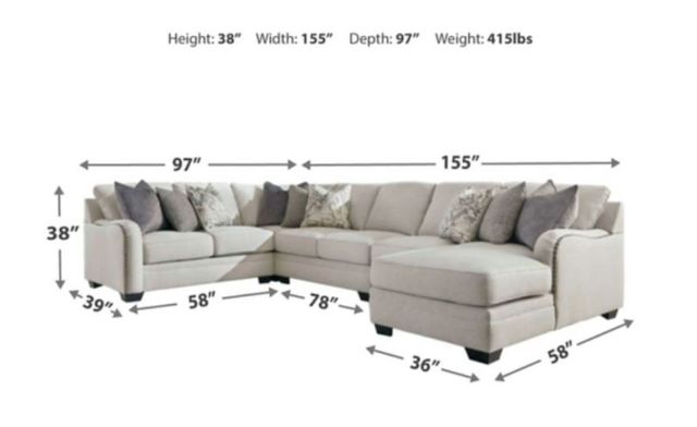 Benchcraft® Dellara 5-Piece Chalk Sectional with Chaise 5