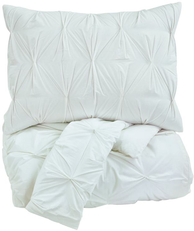 Signature Design by Ashley® Rimy White 3-Piece Queen Comforter Set