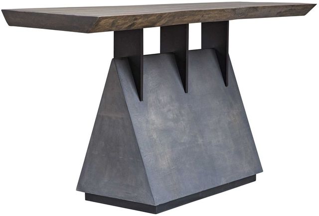Uttermost Vessel Natural and Gunmetal Industrial Console Table 2
