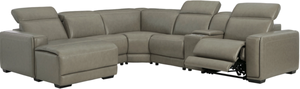 Signature Design by Ashley® Correze 6-Piece Gray Left-Arm Facing Power Reclining Sectional with Chaise