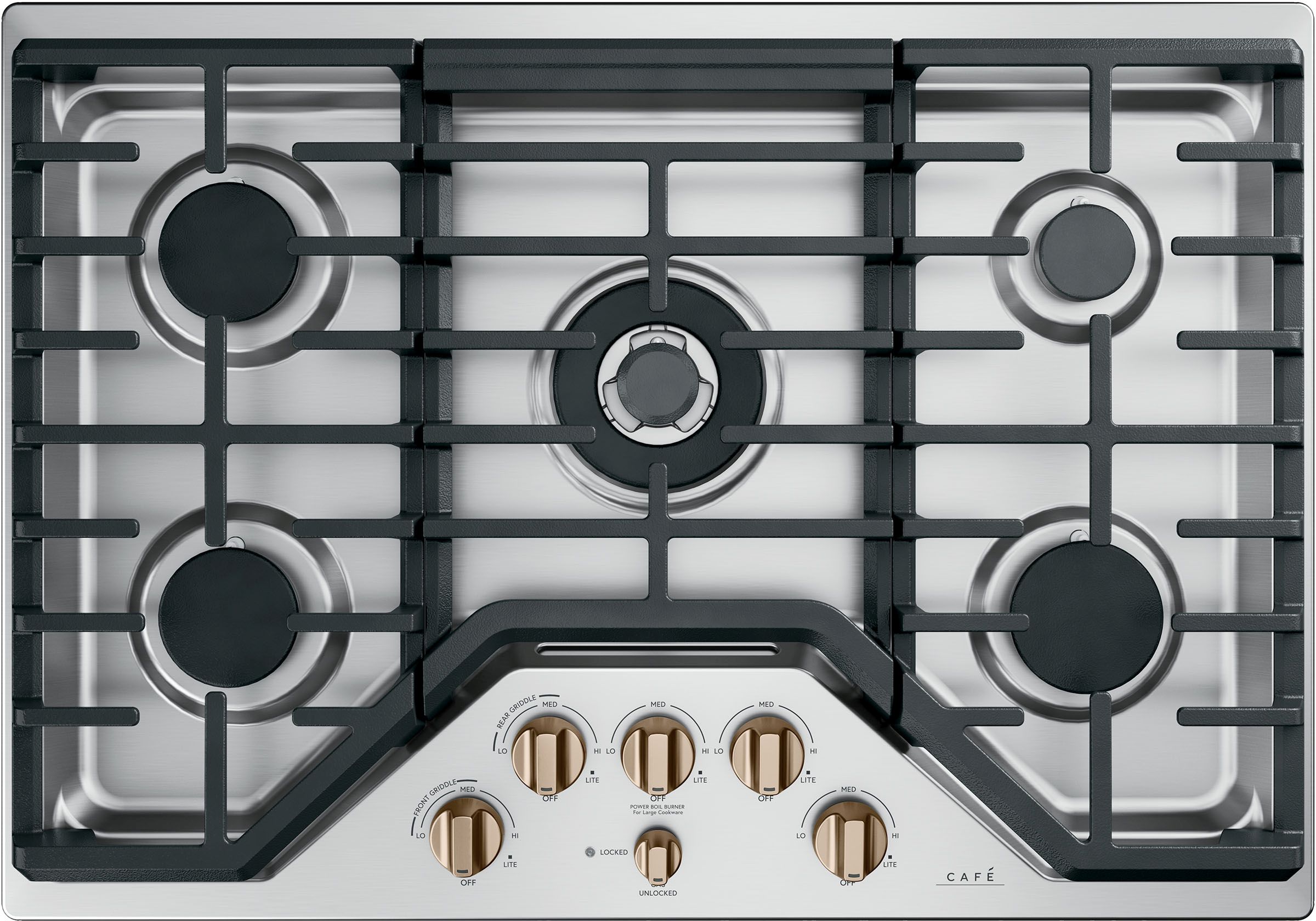 Café™ 30" Stainless Steel Gas Cooktop-CGP95303MS2